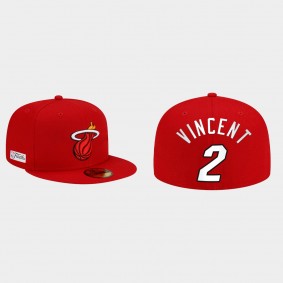 Miami Heat Gabe Vincent #2 2022 NBA Finals 59FIFTY Fitted Side patch Red Hat