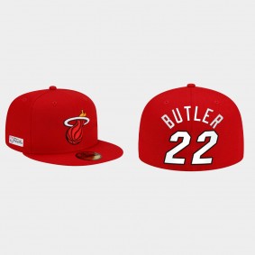 Miami Heat Jimmy Butler #22 2022 NBA Finals 59FIFTY Fitted Side patch Red Hat