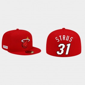 Miami Heat Max Strus #31 2022 NBA Finals 59FIFTY Fitted Side patch Red Hat