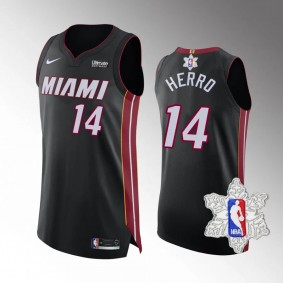 Miami Heat #14 Tyler Herro Black Authentic Jersey 2023 NBA Christmas Patch