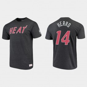 Heat #14 Tyler Herro Heathered Black T-shirt Hardwood Classics