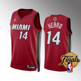Tyler Herro Miami Heat 2023 NBA Finals Red #14 Icon Edition Jersey Men