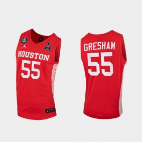 Brison Gresham Houston Cougars 2021 March Madness Final Four Home Scarlet Jersey