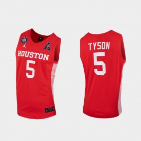 Cameron Tyson Houston Cougars 2021 March Madness Final Four Home Scarlet Jersey