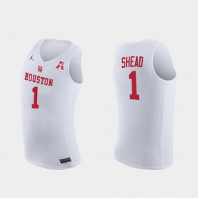 Jamal Shead Houston Cougars Home 2021 March Madness White Jersey