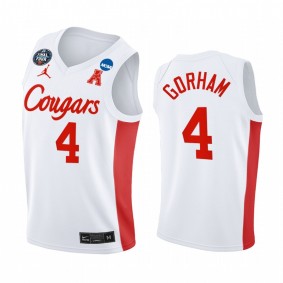Justin Gorham Houston Cougars 2021 March Madness Final Four Classic White Jersey
