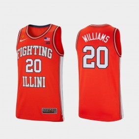 Illinois Fighting Illini Da'Monte Williams College Basketball Retro Orange Jersey Nike