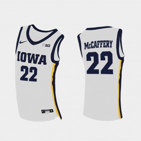 Iowa Hawkeyes Patrick McCaffery 2020-21 Home College Basketball White Jersey