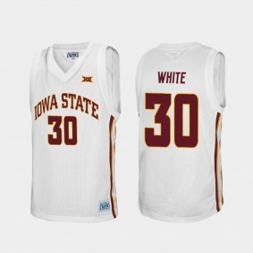 Iowa State Cyclones Royce White #30 Alumni  College Basketball Iowa State Cyclones White Jersey