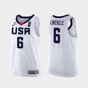 Team USA Isaac Likekele 2019 FIBA U19 Baketball World Cup Men's White Jersey