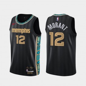 Ja Morant Memphis Grizzlies 2020-21 City New Uniform Black Jersey