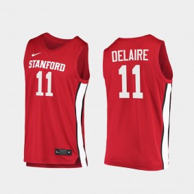 Jaiden Delaire Stanford Cardinal #11 Red 2020-21 College Basketball Jersey