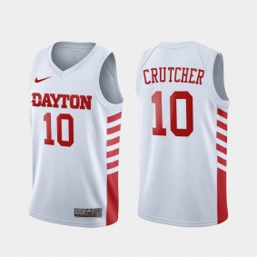 Jalen Crutcher Dayton Flyers #10 White College Basketball Jersey