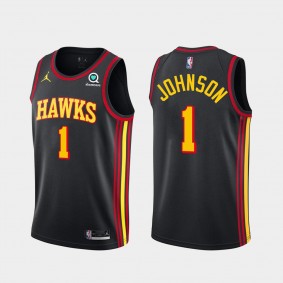 Hawks #1 Jalen Johnson 2021 NBA Draft Statement Edition Black Jersey