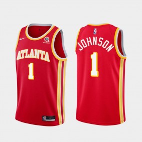 Hawks #1 Jalen Johnson 2021 NBA Draft Icon Edition Red Jersey