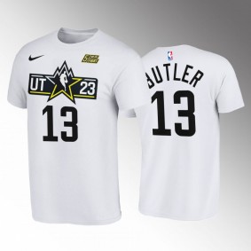 2023 NBA All-Star Utah Jazz #13 Jared Butler White T-Shirt Wordmark Logo