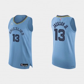 Memphis Grizzlies Jaren Jackson Jr. #13 2021/22 75th Anniversary Statement Blue Authentic Jersey