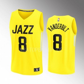 Jarred Vanderbilt Jazz #8 Yellow Jersey Fast Break Fastbreak 2022-23 Icon Edition