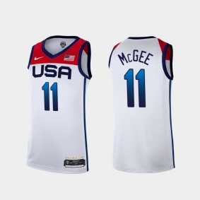 JaVale McGee USA Basketball #11 2021 Tokyo Olymipcs White Jersey