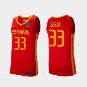 Spain Javier Beiran 2019 FIBA Baketball World Cup Men's Red Jersey