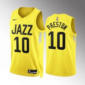 Jason Preston Utah Jazz Gold Icon Edition 2023-24 Men Jersey Swingman