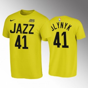 Kelly Olynyk Icon Edition Utah Jazz Yellow T-Shirt 2022-23