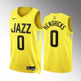 2023 NBA Draft Taylor Hendricks Utah Jazz Yellow Jersey Icon Edition Men