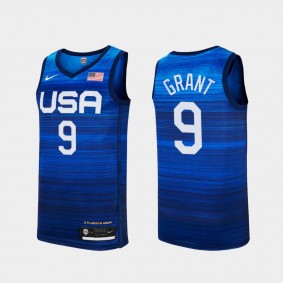 Jerami Grant USA Basketball 2021 Tokyo Olympics Away Blue Jersey