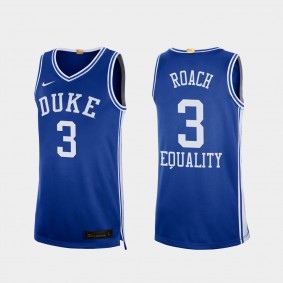 Jeremy Roach Duke Blue Devils 2020-21 Equality Social Justice Authentic Limited Blue Jersey