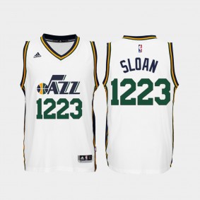 Jerry Sloan #1223 Utah Jazz White Legendary Retirement 1942-2020 Jersey