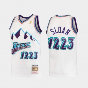 Jerry Sloan #1223 Utah Jazz White Vintage Retired Number Jersey