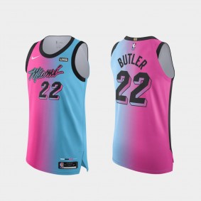 Jimmy Butler Miami Heat 2020-21 Viceversa Authentic City Edition Blue Pink Jersey
