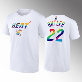 Jimmy Butler Miami Heat LGBTQ Pride Night #22 White T-Shirt