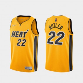 Jimmy Butler Miami Heat Yellow 2020-21 Earned Edition Jersey