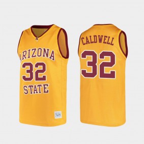 Joe Caldwell College Basketball Arizona State Sun Devils #32 Gold Alumni Jersey