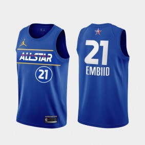 76ers Joel Embiid 2021 All-Star Jersey Blue Eastern Conference