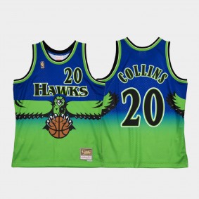 John Collins #20 Atlanta Hawks Blue Reload 2.0 Hardwood Classics Jersey Shirts
