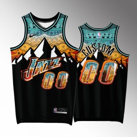 Utah Jazz #00 Jordan Clarkson Ancient Art Black Jersey Special Edition