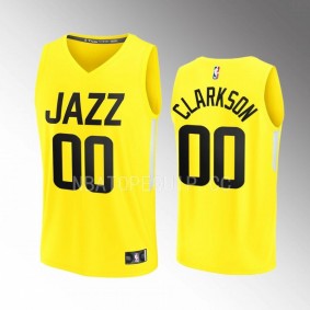 Jordan Clarkson Jazz #00 Yellow Jersey Fast Break Fastbreak 2022-23 Icon Edition