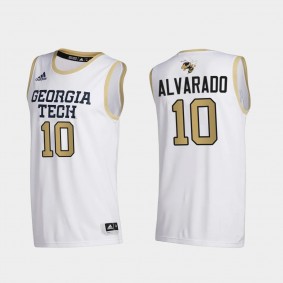 Jose Alvarado Georgia Tech Yellow Jackets #10 White 2020-21 College Basketball Jersey