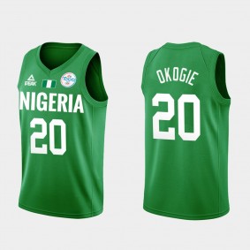 Josh Okogie Nigeria Basketball Green 2021 Tokyo Olymipcs Jersey Limited