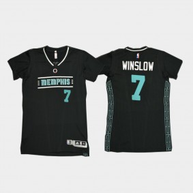 Grizzlies Justise Winslow MLK50 Pride Navy Jersey Honor King