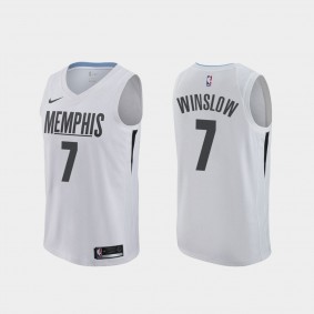 Grizzlies Justise Winslow MLK50 White 2017 City Edition Jersey Honor King