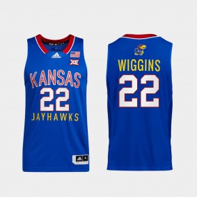 Kansas Jayhawks Andrew Wiggins College Basketball Throwback Royal Jersey