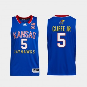 Kansas Jayhawks Kyle Cuffe Jr. College Basketball Throwback Royal Jersey