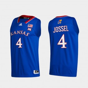 Kansas Jayhawks Latrell Jossel 2020-21 College Basketball New Season Royal Jersey League patch