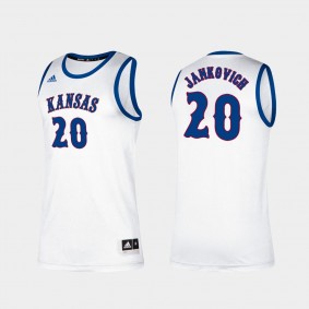 Kansas Jayhawks Michael Jankovich #20 Classic College Basketball Kansas Jayhawks White Jersey