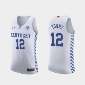 Karl-Anthony Towns Kentucky Wildcats #12 White Authentic Jersey
