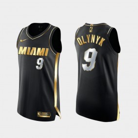 Kelly Olynyk Miami Heat #9 Authentic Golden Black Jersey