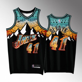 Utah Jazz #41 Kelly Olynyk Ancient Art Black Jersey Special Edition